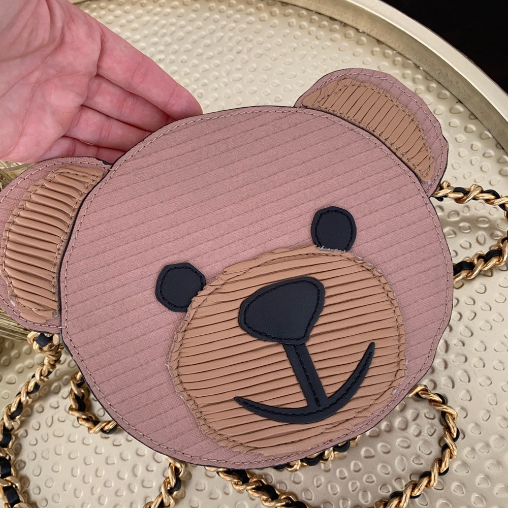Moschino Pink and Tan Bear Bag